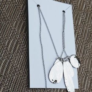 Silver Hammered Pendant Necklace